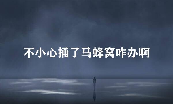 不小心捅了马蜂窝咋办啊