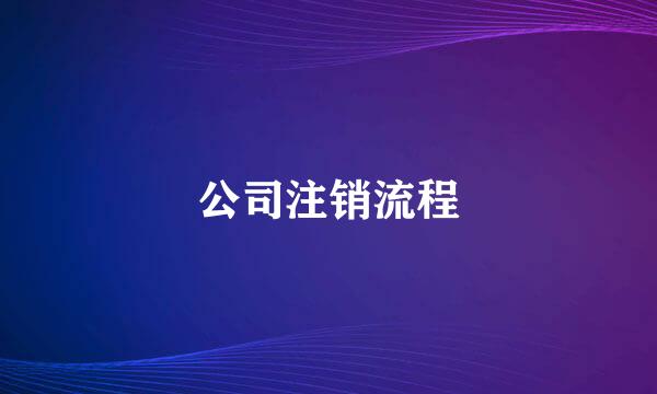 公司注销流程