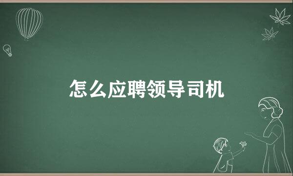 怎么应聘领导司机