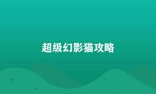 超级幻影猫攻略