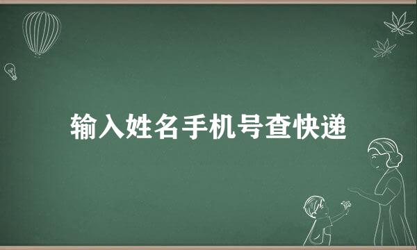 输入姓名手机号查快递