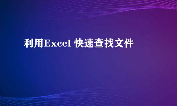 利用Excel 快速查找文件