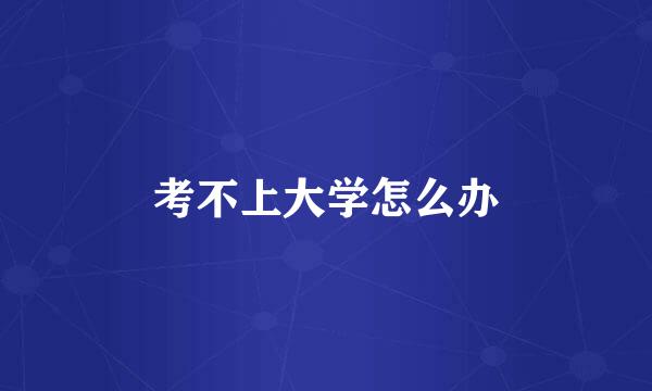 考不上大学怎么办