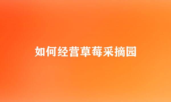 如何经营草莓采摘园