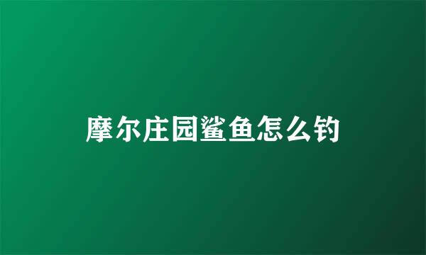 摩尔庄园鲨鱼怎么钓