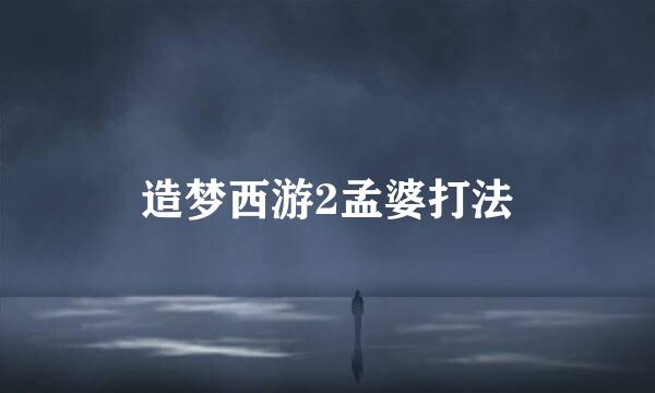 造梦西游2孟婆打法