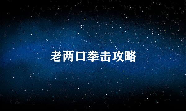 老两口拳击攻略