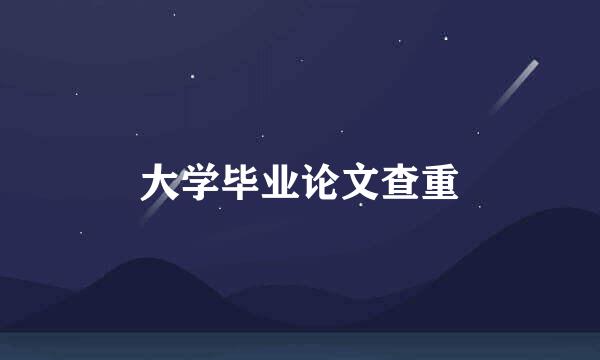 大学毕业论文查重