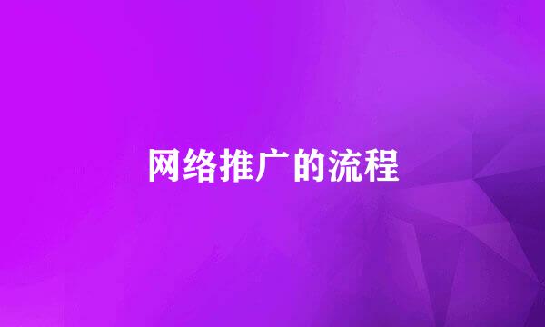网络推广的流程