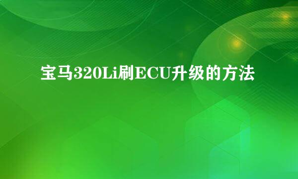 宝马320Li刷ECU升级的方法