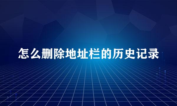 怎么删除地址栏的历史记录