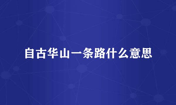自古华山一条路什么意思