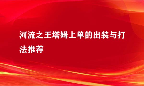 河流之王塔姆上单的出装与打法推荐