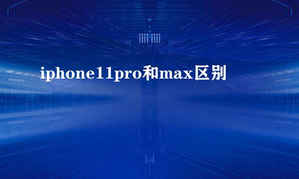 iphone11pro和max区别