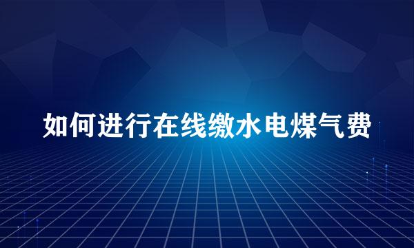 如何进行在线缴水电煤气费