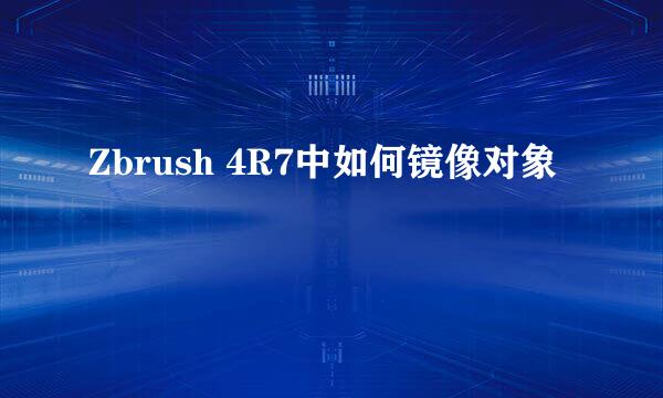 Zbrush 4R7中如何镜像对象