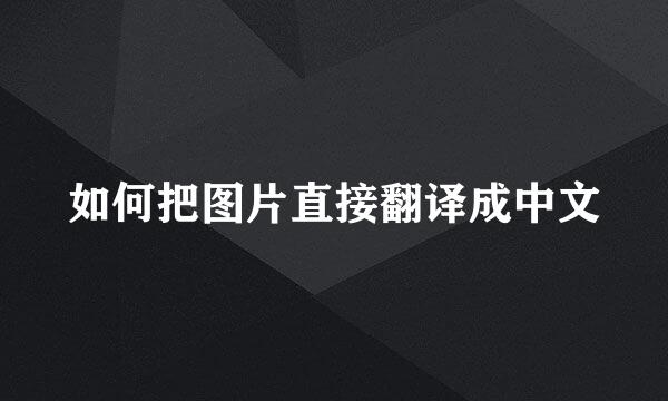 如何把图片直接翻译成中文