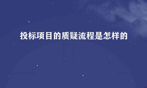 投标项目的质疑流程是怎样的