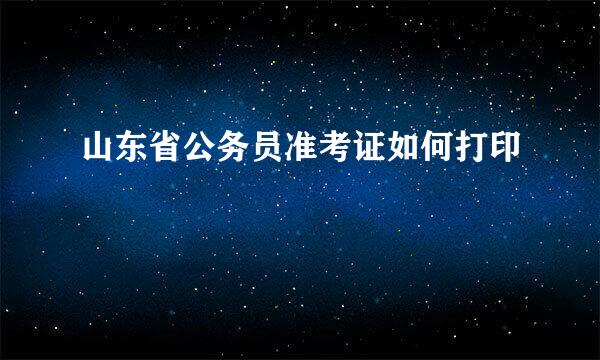山东省公务员准考证如何打印