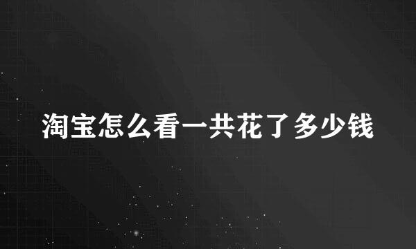 淘宝怎么看一共花了多少钱