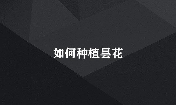 如何种植昙花