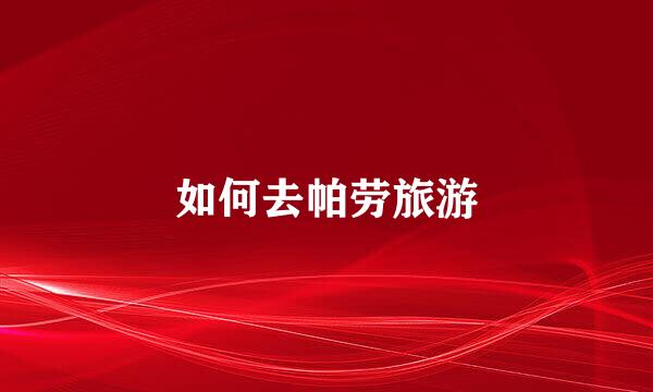 如何去帕劳旅游