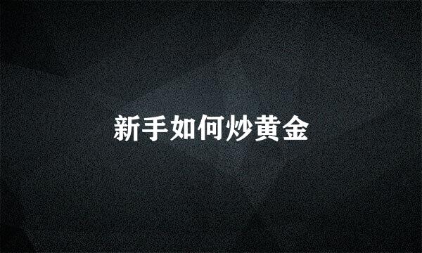 新手如何炒黄金