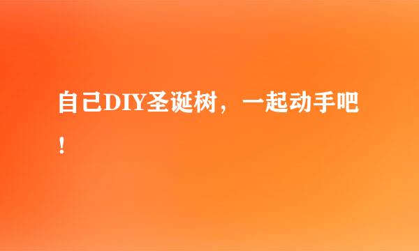自己DIY圣诞树，一起动手吧！