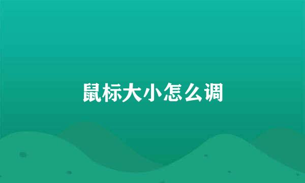 鼠标大小怎么调