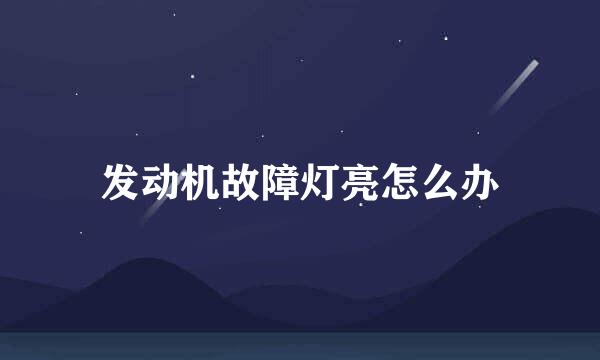 发动机故障灯亮怎么办