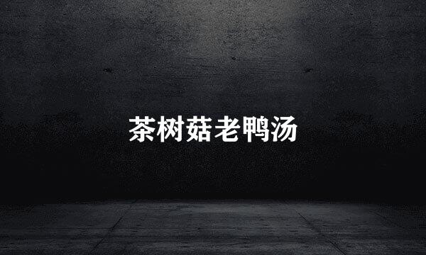 茶树菇老鸭汤