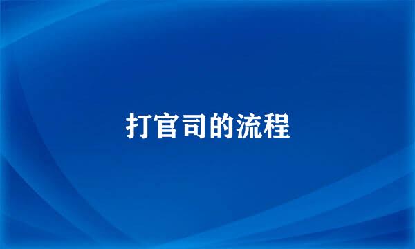 打官司的流程