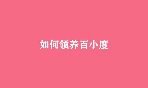 如何领养百小度