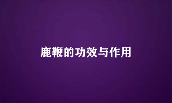 鹿鞭的功效与作用