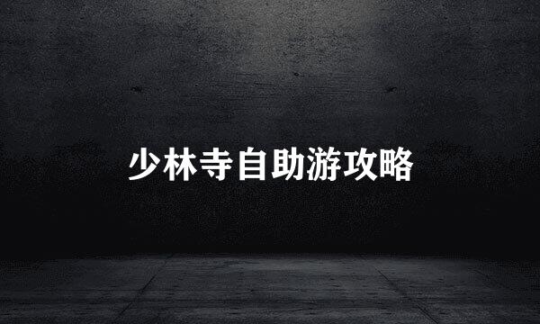 少林寺自助游攻略