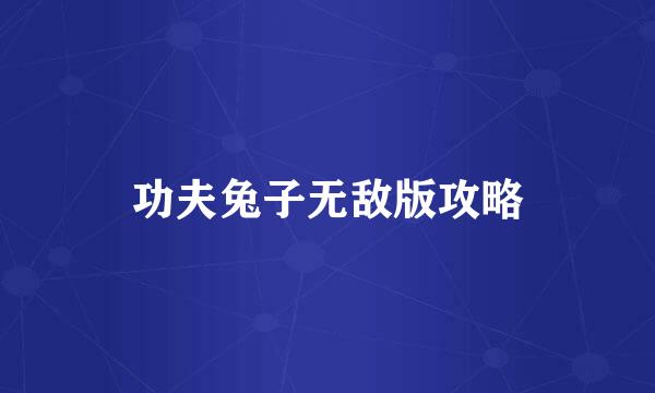 功夫兔子无敌版攻略