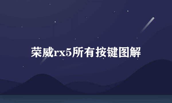 荣威rx5所有按键图解