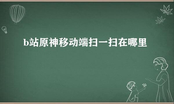 b站原神移动端扫一扫在哪里