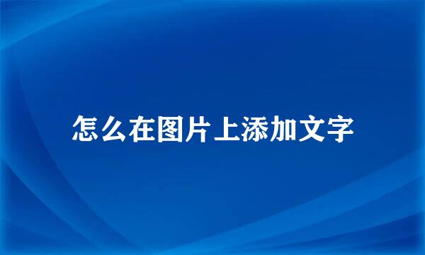 怎么在图片上添加文字