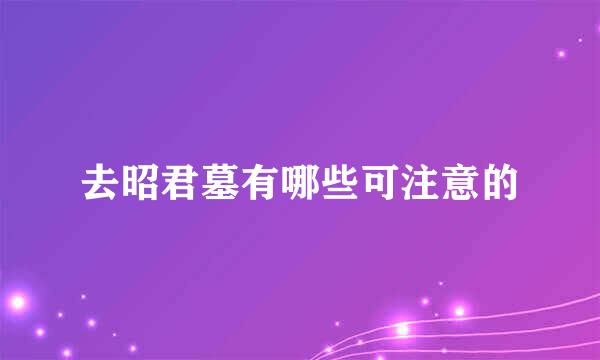 去昭君墓有哪些可注意的