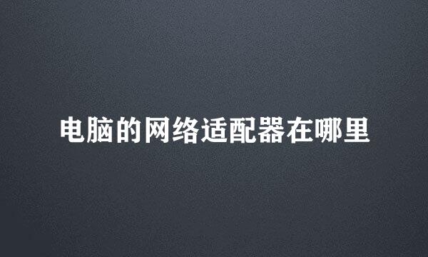 电脑的网络适配器在哪里