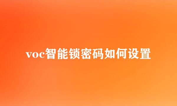 voc智能锁密码如何设置