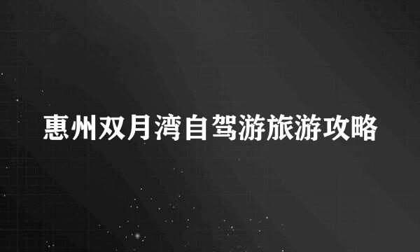 惠州双月湾自驾游旅游攻略