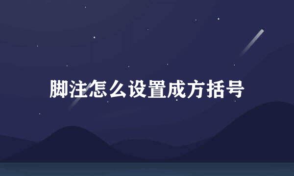 脚注怎么设置成方括号