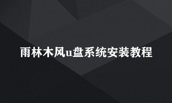 雨林木风u盘系统安装教程