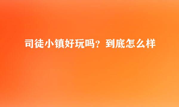 司徒小镇好玩吗？到底怎么样