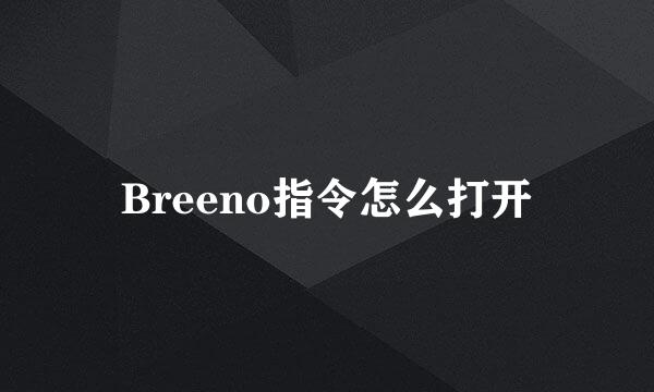 Breeno指令怎么打开