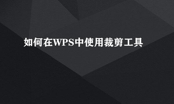 如何在WPS中使用裁剪工具