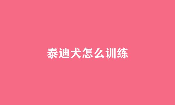 泰迪犬怎么训练