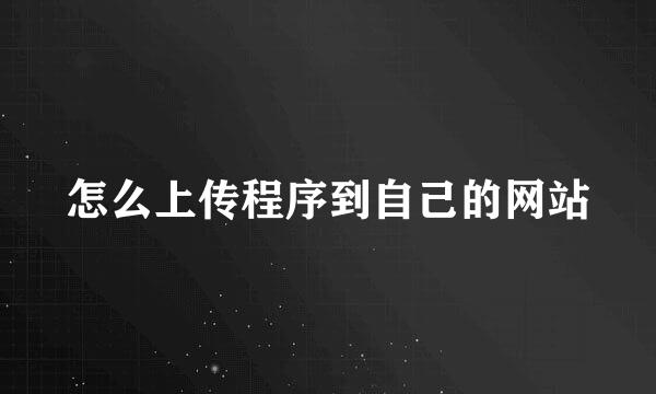 怎么上传程序到自己的网站